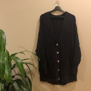 Oversized ribbed cardigan